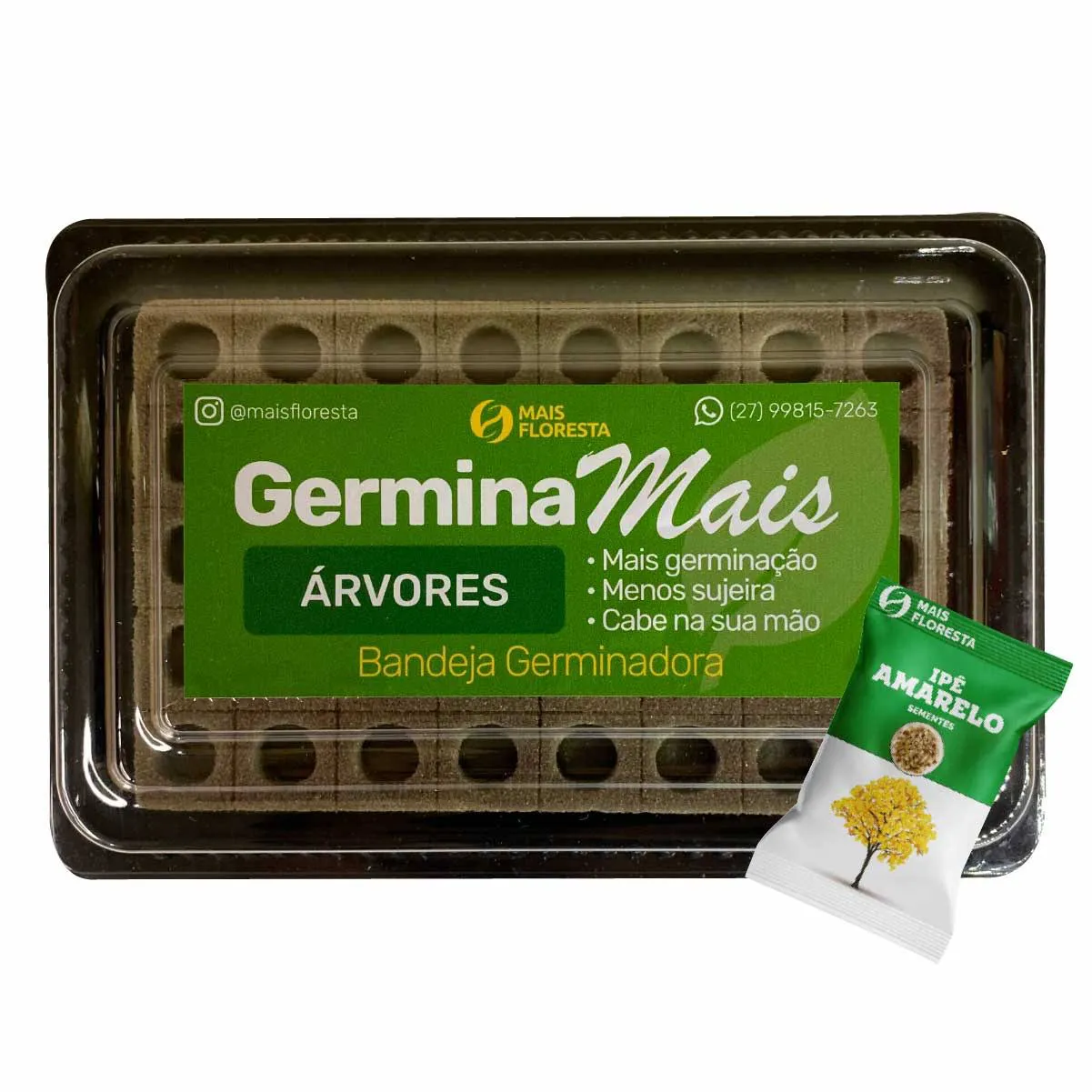 Kit Bandeja Germina Mais Sementes de Ipê Amarelo